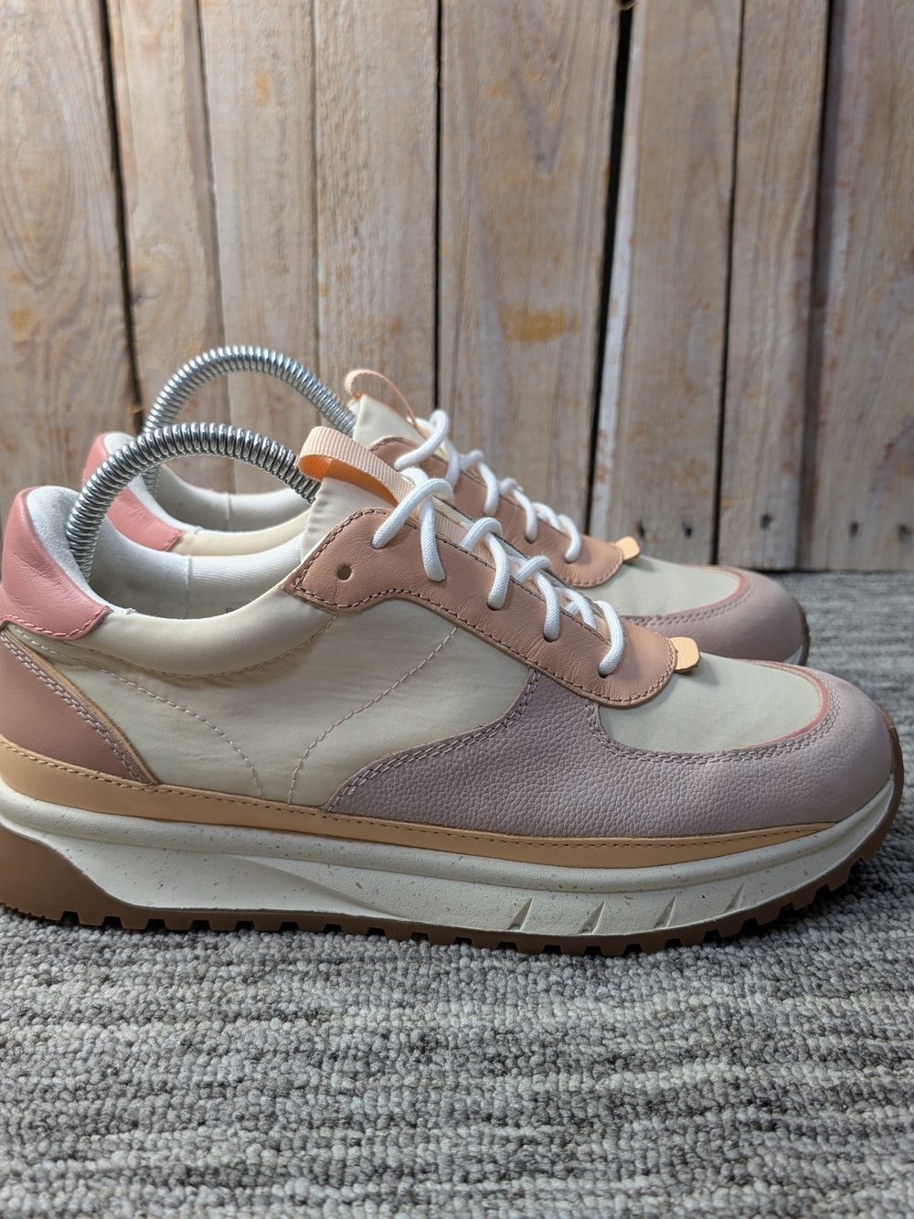 Madewell Kickoff Trainer Sneakers - Neutral Colorblock/Pink Cream Size 8.5 Women